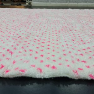 White and Pink Rug, Cotton Berber carpet