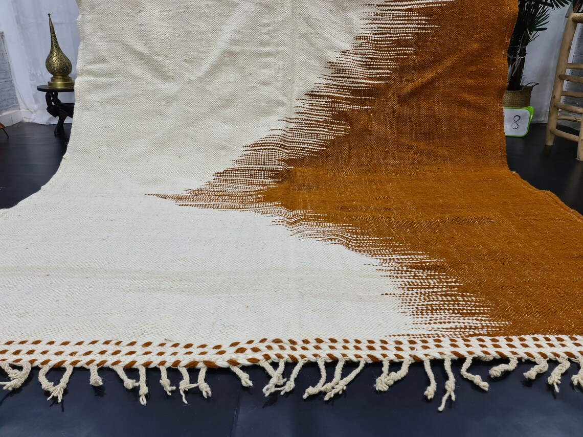 White And Brown Rug-Abstract Carpet