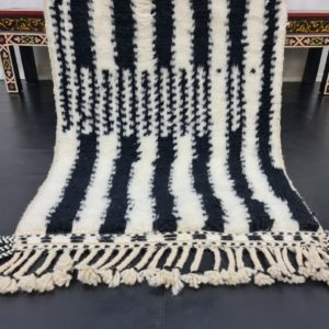 White And Black Rug, Moroccan Berber Carpet
