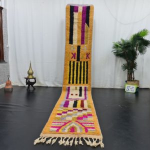 Moroccan Berber Carpet, Orange Runner Rug,