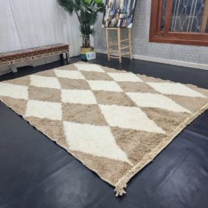 Brown And Beige Geometric Rug