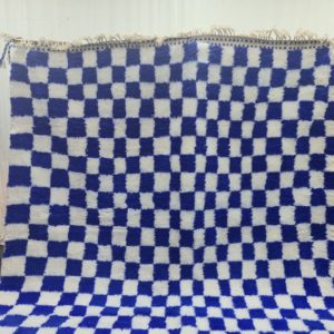 White And Royal Blue Rug