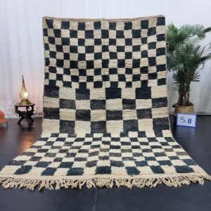 Tan and Black Tribal rug