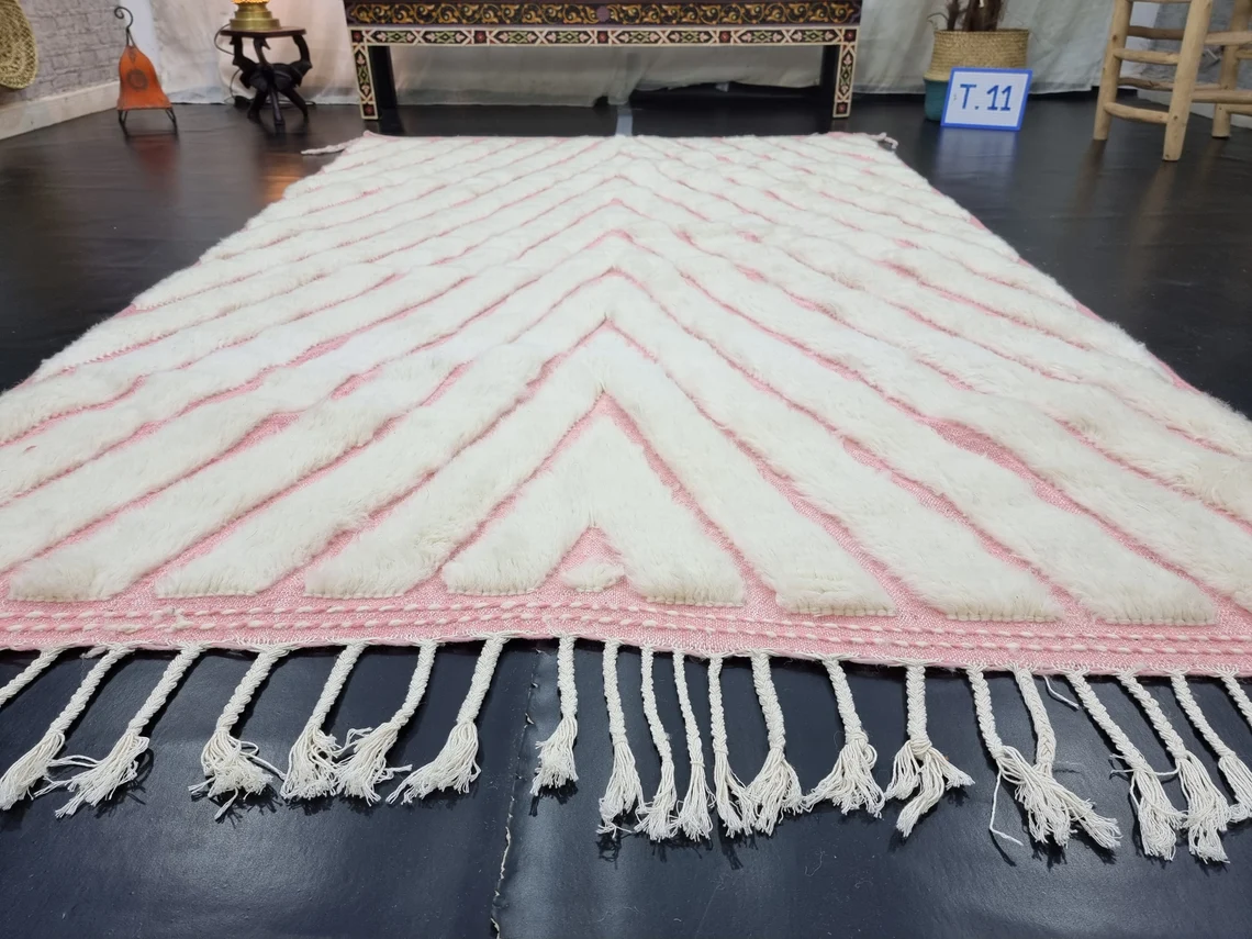 Pink And White Rug