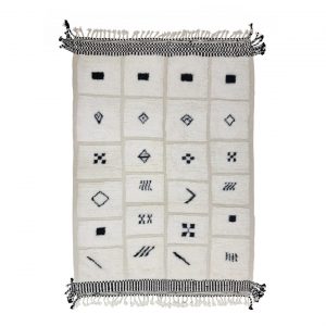 White And Black Abstract Rug