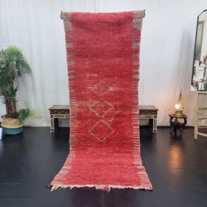 Faded Red Geometric Rug