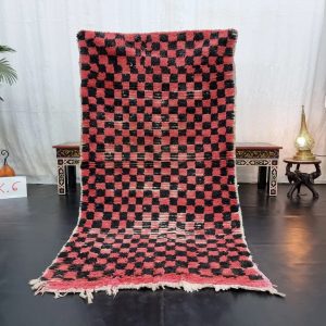Black and Red Checkerboard Rug