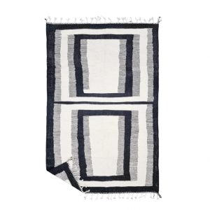 black and white rug