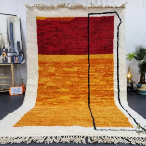 Unique Mustard and burgundy Rug