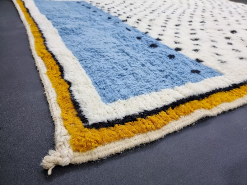 Dotted blue and yellow Rug