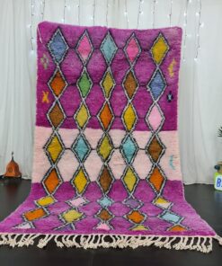 LEHNA- Beni Ourain Vibrant Rug - Colorful Geometric Rug