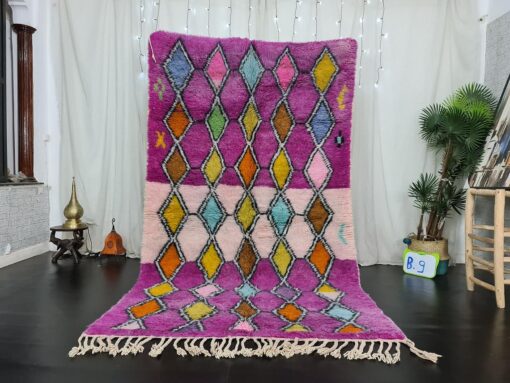 LEHNA- Beni Ourain Vibrant Rug - Colorful Geometric Rug