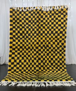 NAHLA- Yellow And Black Rug - Moroccan Rug