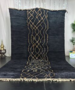 Alternative view of HEBA - Black Rug - Handmade Mrirt Rug 6x10