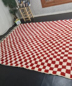 White and Red Rug