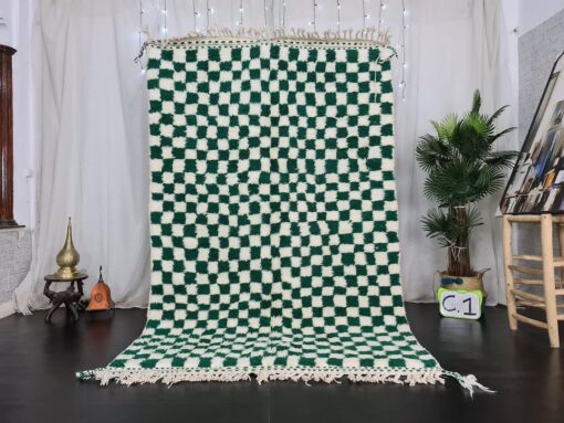White & Green Rug