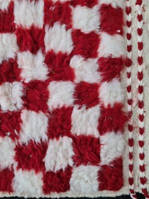 White & Red Wool RugWhite & Red Wool Rug