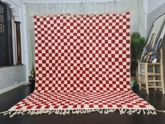 White and Red Rug