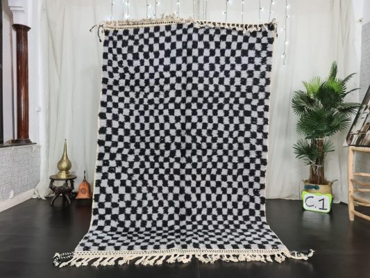 Gray and White Rug