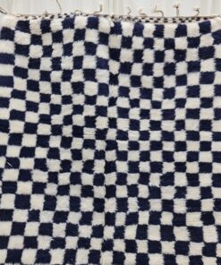 White and Marine Blue Rug