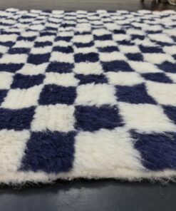 White and Marine Blue Rug