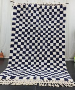 White and Marine Blue Rug