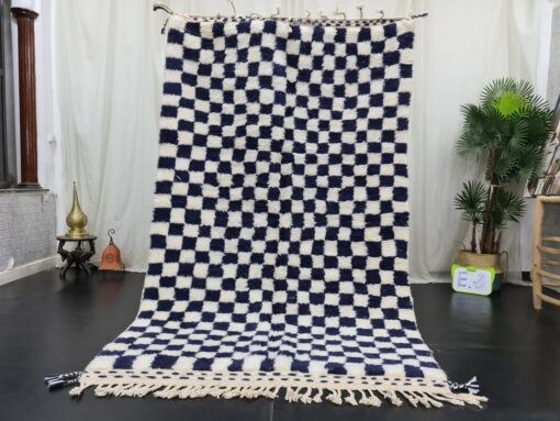 White and Marine Blue Rug