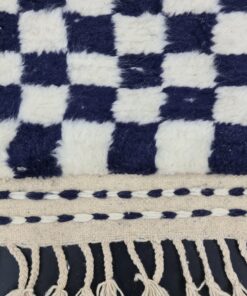 White and Marine Blue Rug