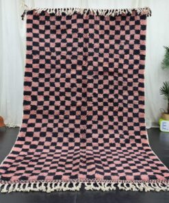 VALERIE - Handmade Pink&Black Rug - Moroccan Berber Rug