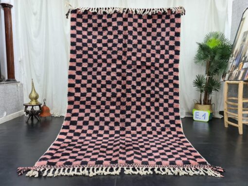 VALERIE - Handmade Pink&Black Rug - Moroccan Berber Rug