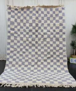 PALMA - Handmade Beni Ourain Carpet - Check Grey Rug