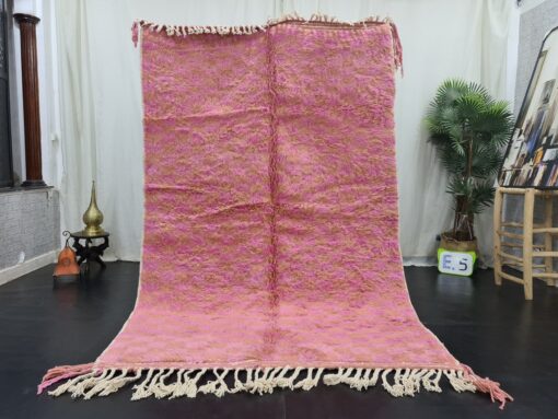 SAVAN - Checkered Beni Ourain Rug - Moroccan Pink Rug