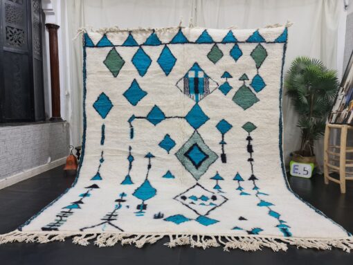 MOONA- Moroccan Beni Ourain Rug - Berber Abstract Carpet 8x9