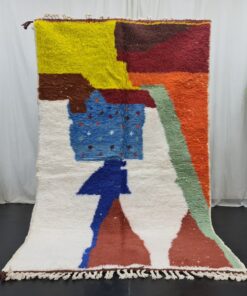 MUHRA - Beni Ourain Wool Rug - Abstract Colorful Carpet 5x8