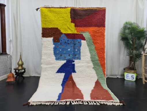 MUHRA - Beni Ourain Wool Rug - Abstract Colorful Carpet 5x8