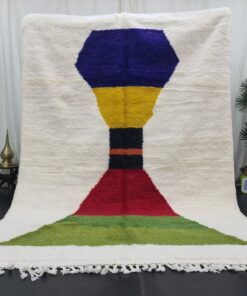 TAGHA - Beni Ourain Area Rug - Handmade Abstract Carpet 7x9