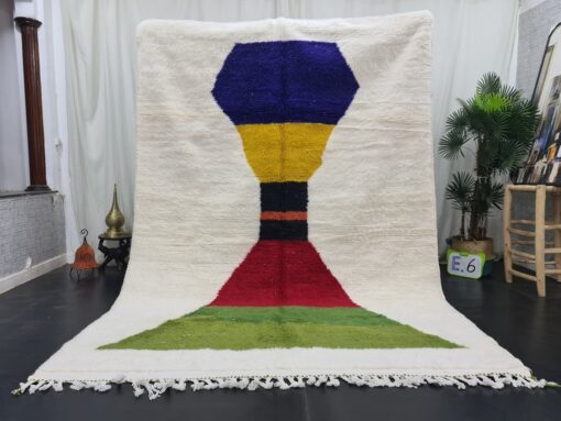TAGHA - Beni Ourain Area Rug - Handmade Abstract Carpet 7x9