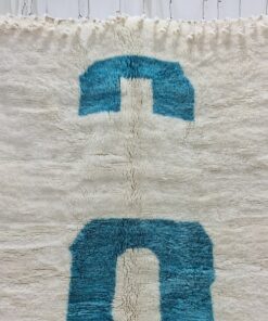 White and blue rug