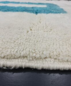 White and blue rug
