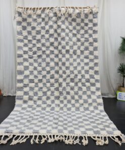MOGA- Moroccan Beni Ourain Carpet - Check Grey Rug