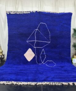 Alternative view of MOULAT - Blue Rug - Moroccan Beni Mrirt Abstract Rug 8x10