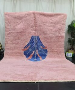 Alternative view of MIRA - Pink And Blue Rug – Wool Beni Mrirt Abstract Rug 7x11