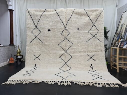 SONIA - Beni Ourain White Black Rug - Moroccan Rug 8x9