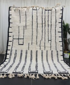 FAYZA - Handmade White Black Rug - Beni Ourain Rug 7x10