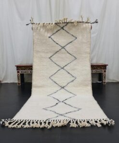 SIMAL- White and Black Rug - Geometric Mini Carpet 3x6