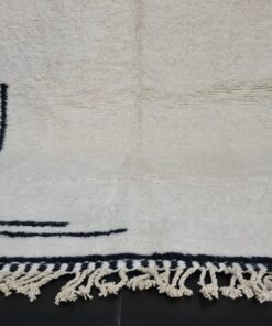 White and Black Wool Rug