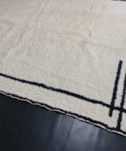 White and Black Wool Rug