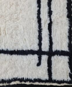 White and Black Wool Rug