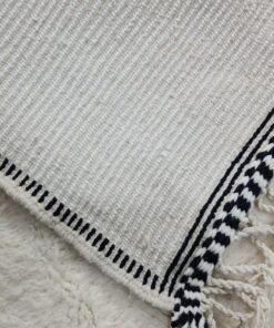 White and Black Wool Rug