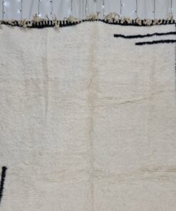 White and Black Wool Rug